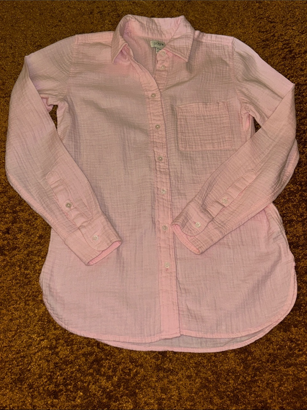 J. Crew Soft Pink Cotton Gauze Button-Down Shirt